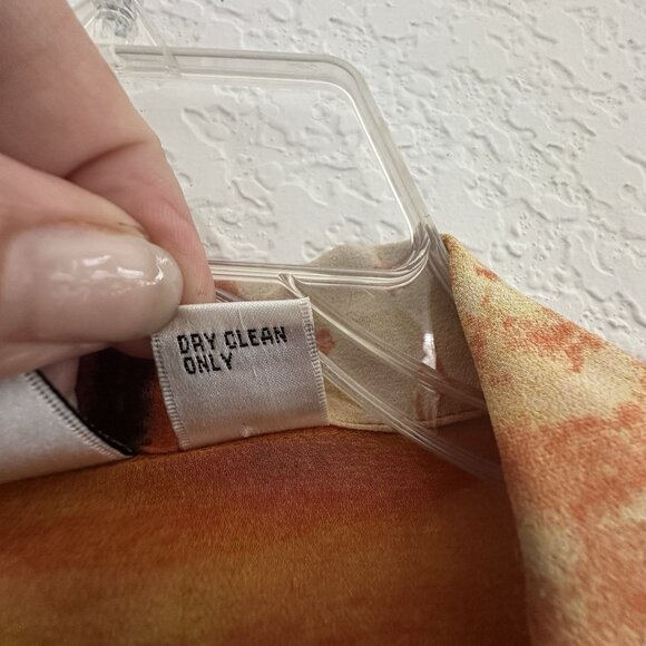 Vintage Chicos Design Sheer Blouse Womens 3 (L/16) Orange 100% Silk Art to Wear - Picture 5 of 11